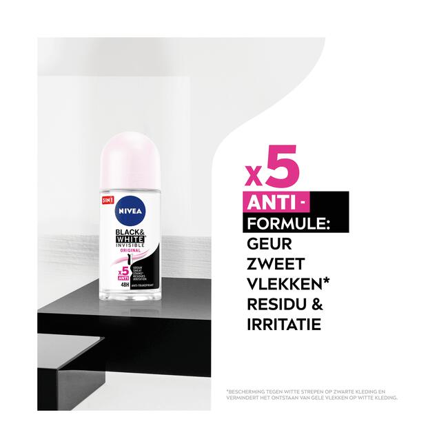 NIVEA Black & White Invisible Original Deodorant Roller 50 ML