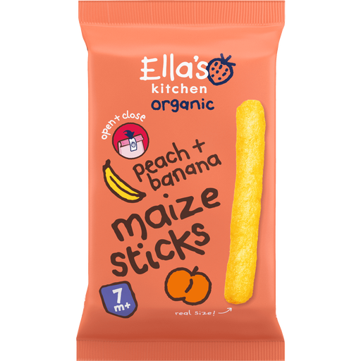 Ella's Kitchen Bio Maïssticks Perzik Banaan 7+ Maanden 17 gram