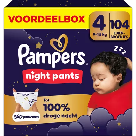Pampers Baby Dry Night Pants Voordeelbox Luierbroekjes Maat 4 9-15 kg 104 stuks