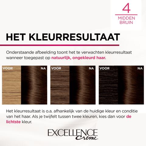 L'Oréal Paris Excellence Crème Verzorgende Crèmekleuring 4 Middenbruin