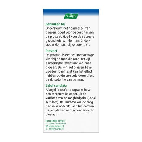 A.Vogel Prostaforce Helpt om Normaal te Blijven Plassen1* Capsules 90 stuks