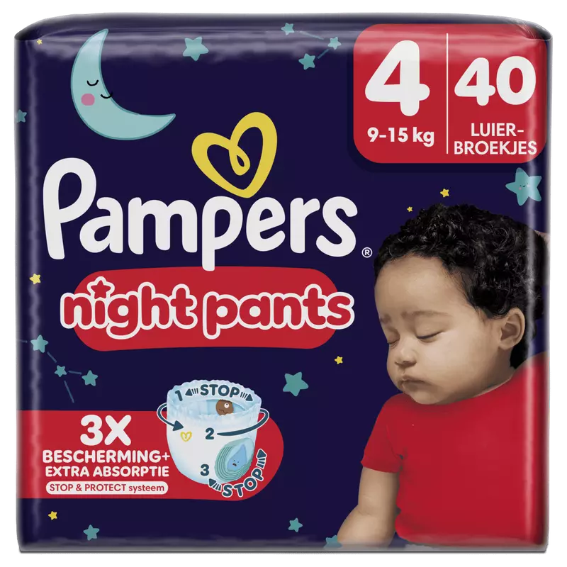 Pampers Baby Dry Night Pants Luierbroekjes Maat 4 9-15 KG 40 Stuks
