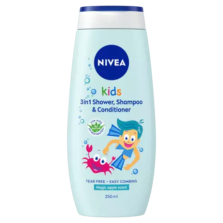 NIVEA Kids 3-in-1 Magic Apple Douche, Shampoo & Conditioner 250 ML