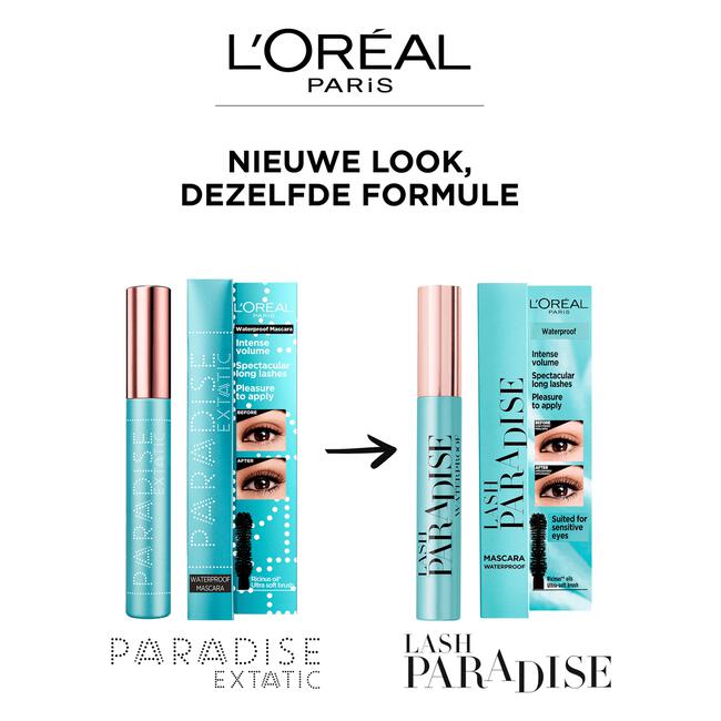 L'Oréal Paris Lash Paradise Mascara Waterproof Zwarte Volume