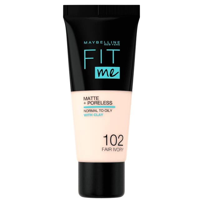 Maybelline New York Fit Me Matte + Poreless Foundation 102 Fair Ivory 30 ML