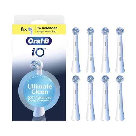 Oral-B iO Ultimate Clean Opzetborstels Wit 8 Stuks