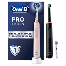 Oral-B Pro 3 3900N Zwart & Roze 2 Elektrische Tandenborstels