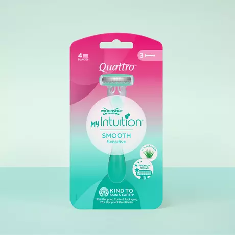 Wilkinson Sword Quattro My Intuition Smooth Sensitive Wegwerpmesjes 4 stuks