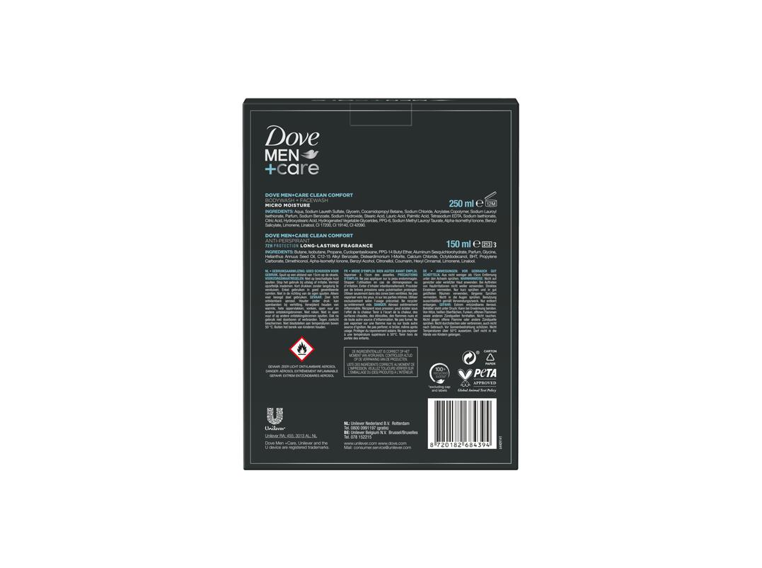 Dove Men+Care Clean Comfort Duo geschenkset 150ml + 250ml