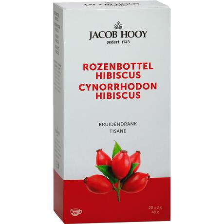 Jacob Hooy Rozenbottel Hibiscus Thee Zakjes 20 stuks