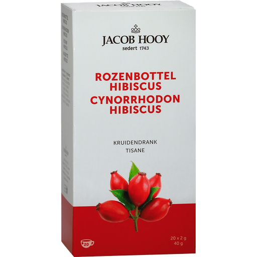 Jacob Hooy Theezakjes Rozenbottel Hibiscus 20 stuks