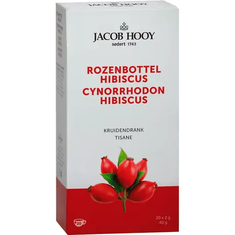 Jacob Hooy Theezakjes Rozenbottel Hibiscus 20 stuks