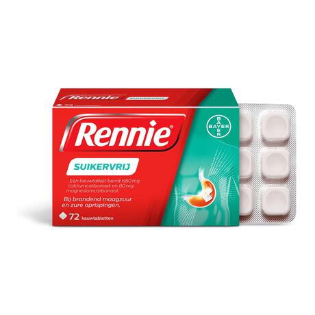 Rennie Suikervrij Kauwtabletten Bij Brandend Maagzuur 72 Stuks
