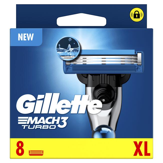Gillette Mach3 Turbo Scheermesjes 8 stuks