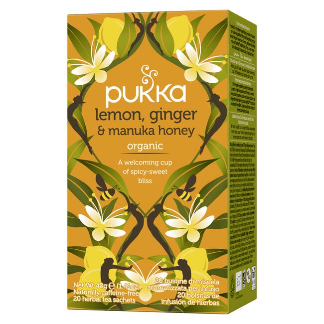 Pukka Bio Lemon Ginger & Manuka Honey Thee 20 zakjes