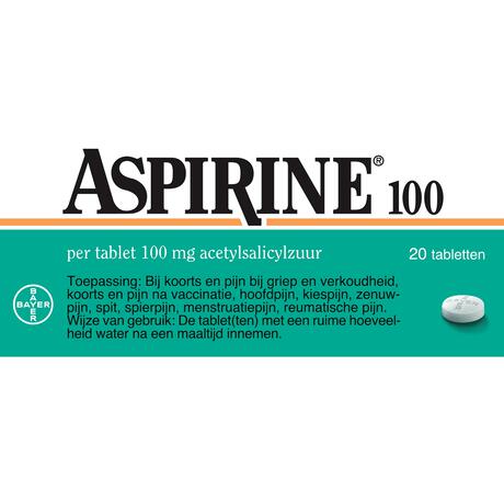 Aspirine 100 mg helpt bij pijn 20 tabletten
