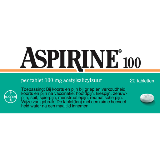 Aspirine 100 MG Helpt Bij Pijn Tabletten 20 stuks