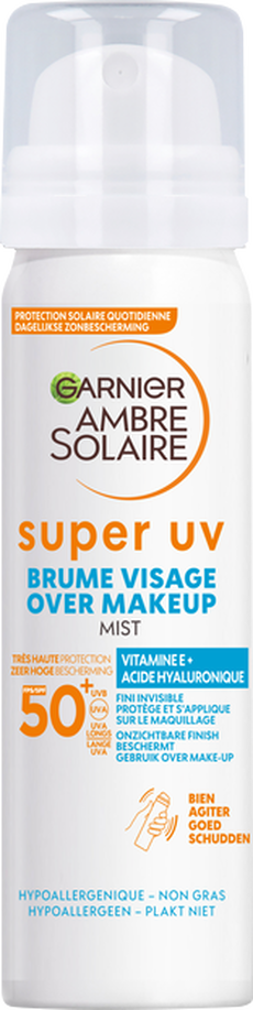 Garnier Ambre Solaire Super UV Face Beschermende Over Make-Up Mist SPF50 75 ML