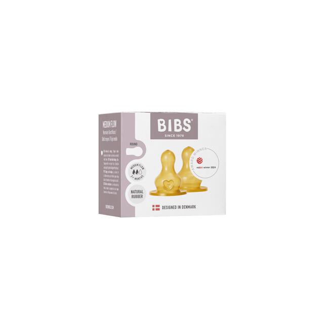 Bibs Bottle Nipple Flesspeen Medium Flow  2 pack