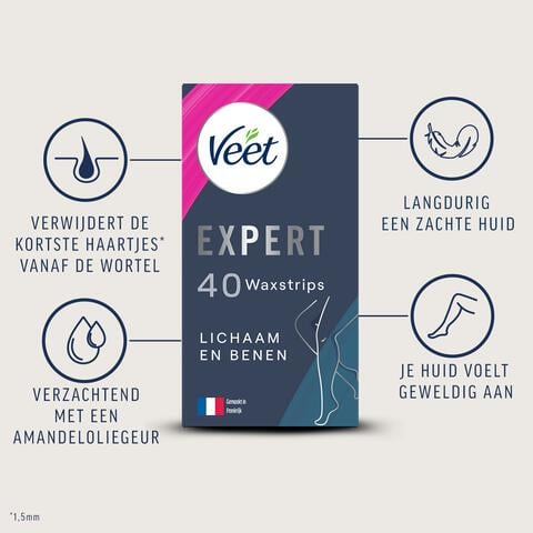 Veet Expert Ontharingsstrips Lichaam & benen Gevoelige Huid 40 stuks