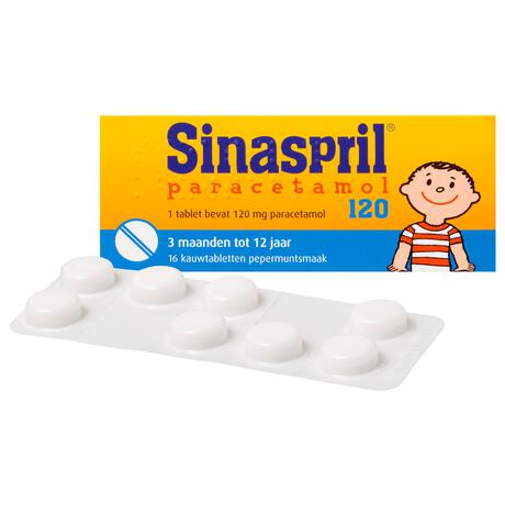 Sinaspril Paracetamol 120 mg 16 kauwtabletten