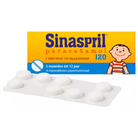 Sinaspril Paracetamol 120 MG Kauwtabletten 16 stuks
