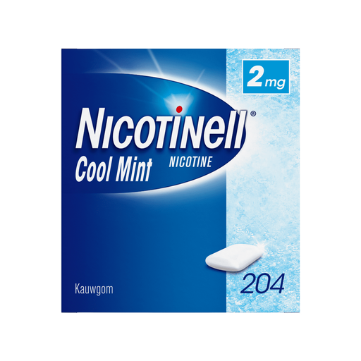 Nicotinell Kauwgom Cool Mint 2 MG Stoppen met Roken 204 stuks