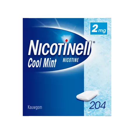 Nicotinell Kauwgom Cool Mint 2 MG Stoppen met Roken 204 stuks