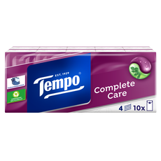 Tempo Complete Care 4-Laags Zakdoekjes 10x10 stuks