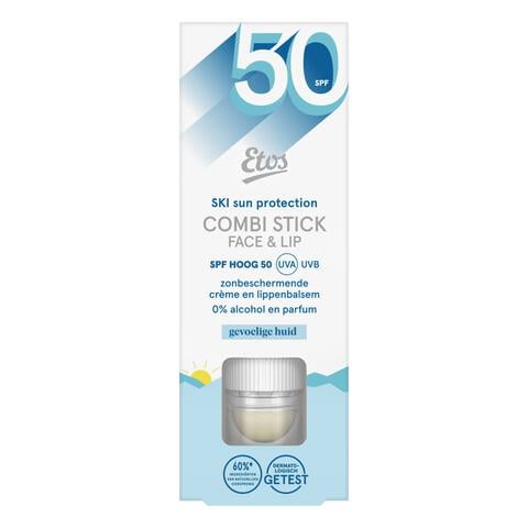 Etos Ski Sun Protection Combi Stick Face & Lip SPF50 Gevoelige Huid 20 ML