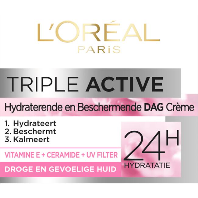 middag Kenmerkend tv L'Oréal Paris Triple Active Droge & Gevoelige Huid Dagcrème 50 ML | Etos