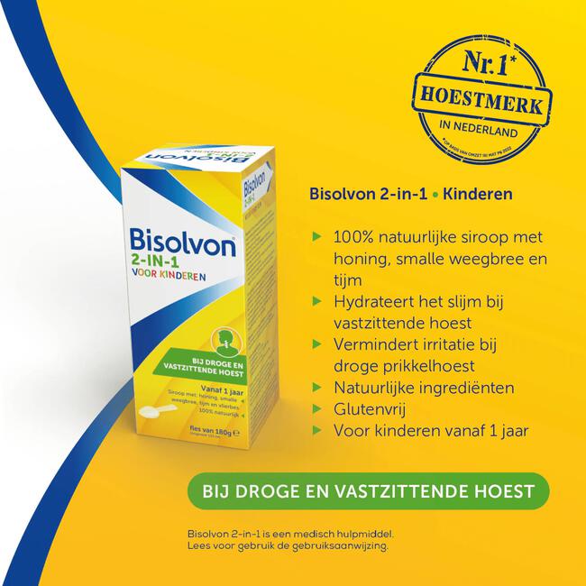 Bisolvon 2-in-1 Bij Droge En Vastzittende Hoest Voor Kinderen 133 ML