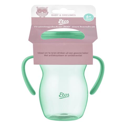 Etos 360° Trainingsbeker met handvaten groen 270 ML