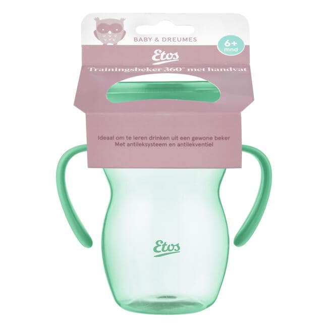 Etos 360° Trainingsbeker met handvaten groen 270 ML