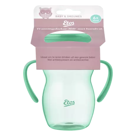 Etos 360° Trainingsbeker Met Handvaten Groen 270 ML