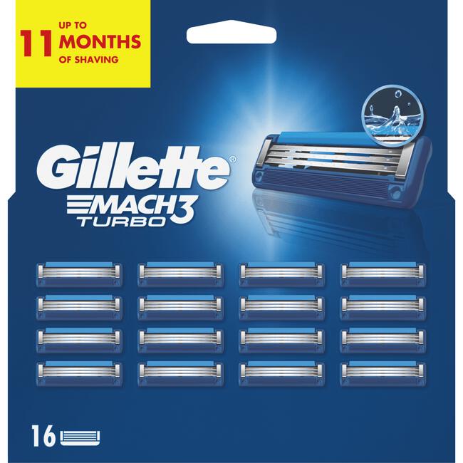 Gillette Mach3 Turbo Navulmesjes 16 stuks
