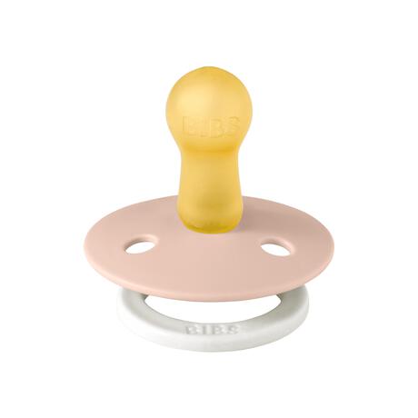 BIBS Glow in the dark Fopspeen Two Pack Natuurlijk Rubber Blush/Vanilla Maat 2