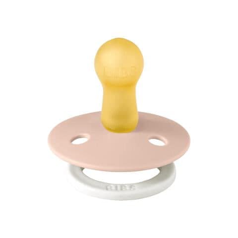 BIBS Glow in the dark Fopspeen Two Pack Natuurlijk Rubber Blush/Vanilla Maat 2