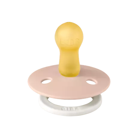 BIBS Glow In The Dark Fopspeen Rond Latex Maat 2 Blush/Vanilla 2 stuks