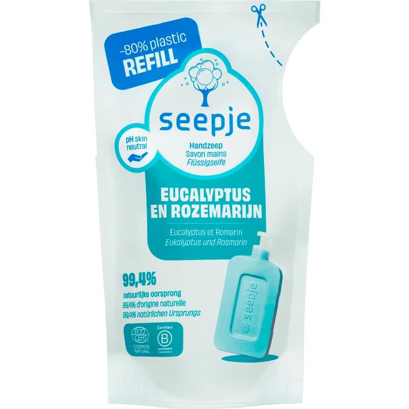 Seepje Eucalyptus & Rozemarijn Handzeep Navulling 300 ML
