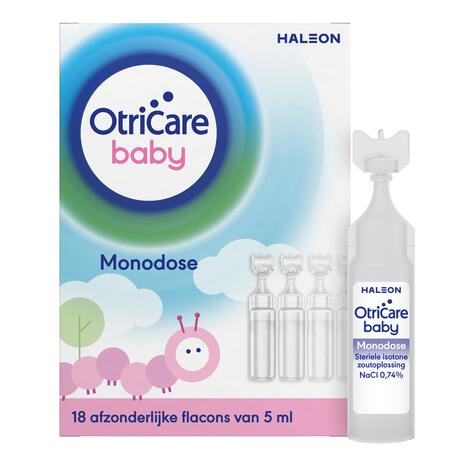 OtriCare Baby Monodose Zoutoplossing bij een Verstopte Neus 18 x 5 ML