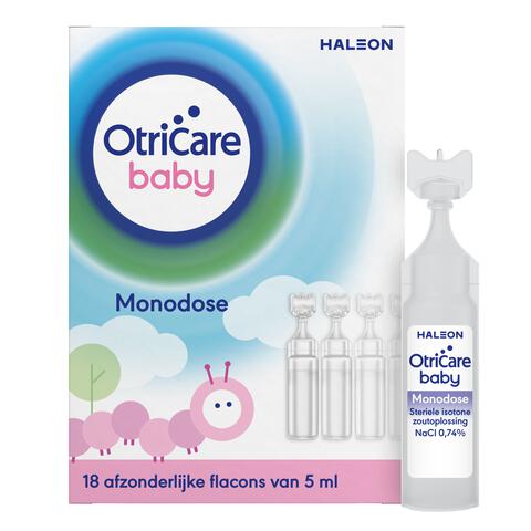 OtriCare Baby Monodose Zoutoplossing bij een Verstopte Neus 18 x 5 ML