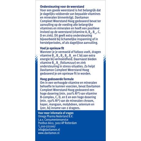 Davitamon Compleet Weerstand Forte Met Vitamine  C & D dragees