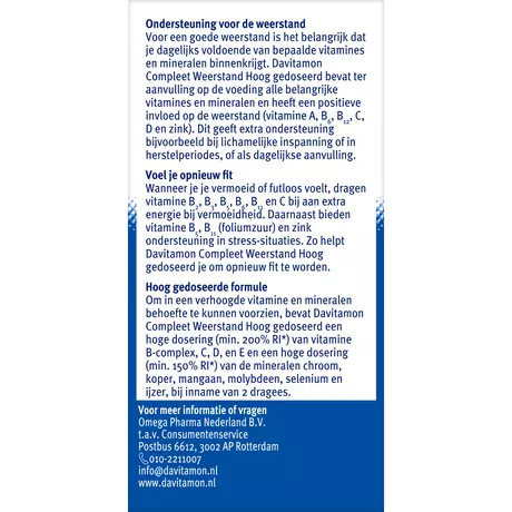 Davitamon Compleet Weerstand Vitamine C & D3 Forte Dragees 150 stuks 
