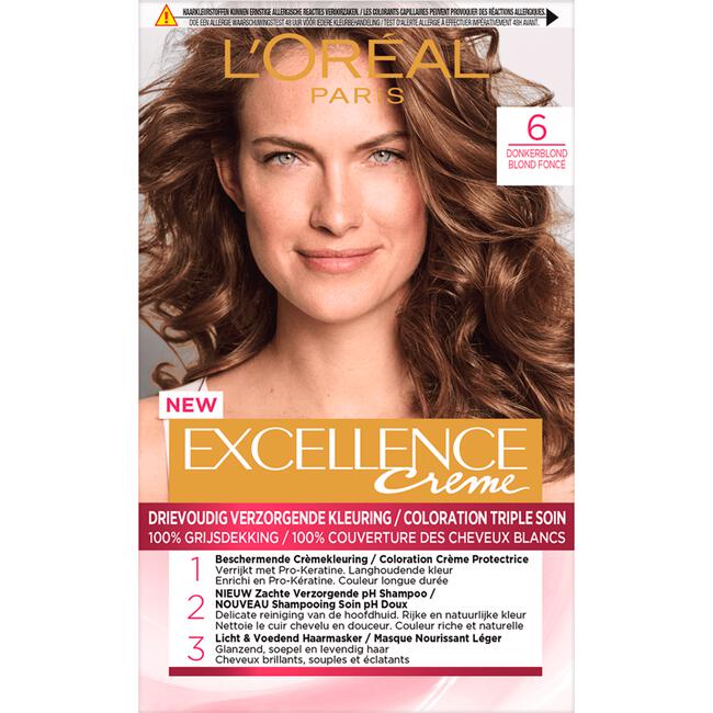 ondernemen rok Puur L'Oréal Paris Excellence Crème Verzorgende Crèmekleuring 6 Donkerblond 172  ML | Etos