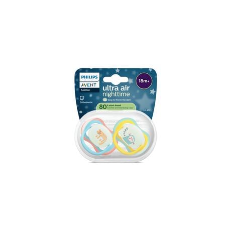 Philips Avent Fopspeen Ultra Air Night 18M+ Double Pack - SCF376/32