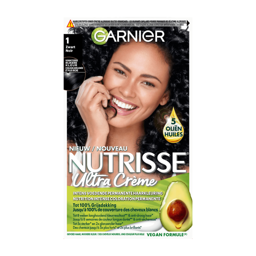 Garnier Nutrisse Crème Permanente Haarverf 1 Zwart