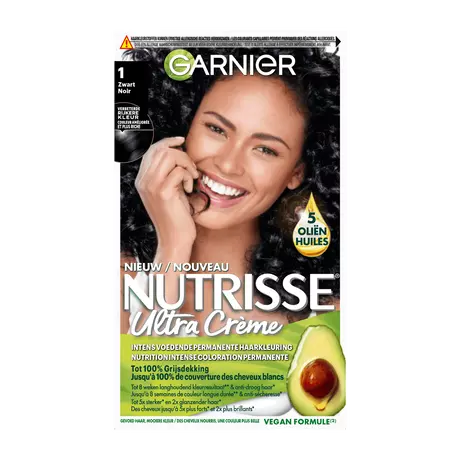 Garnier Nutrisse Crème Permanente Haarverf 1 Zwart