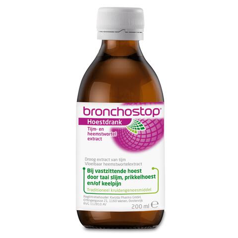 Bronchostop Hoestdrank bij Vastzittende Hoest en Keelpijn 200 ML
