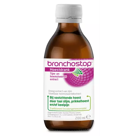 Bronchostop Hoestdrank bij Vastzittende Hoest en Keelpijn 200 ML